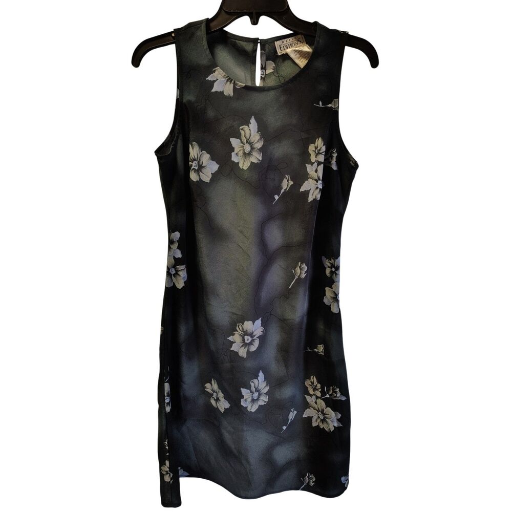 Basic Editions‎ 9/10 Teal Floral Sleeveless Dress
